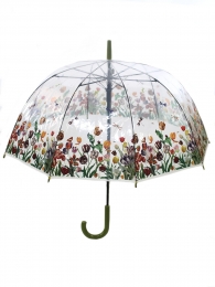 Parapluie cloche - ouverture auto. - transparent - fleurs