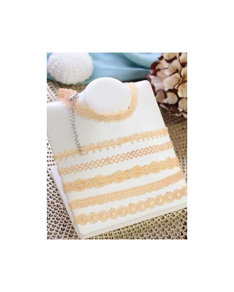 Chokers - Façon dentelle - Sable 