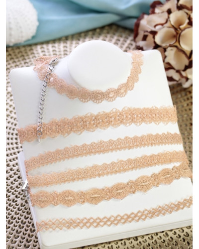 Chokers - Façon dentelle - Sable 