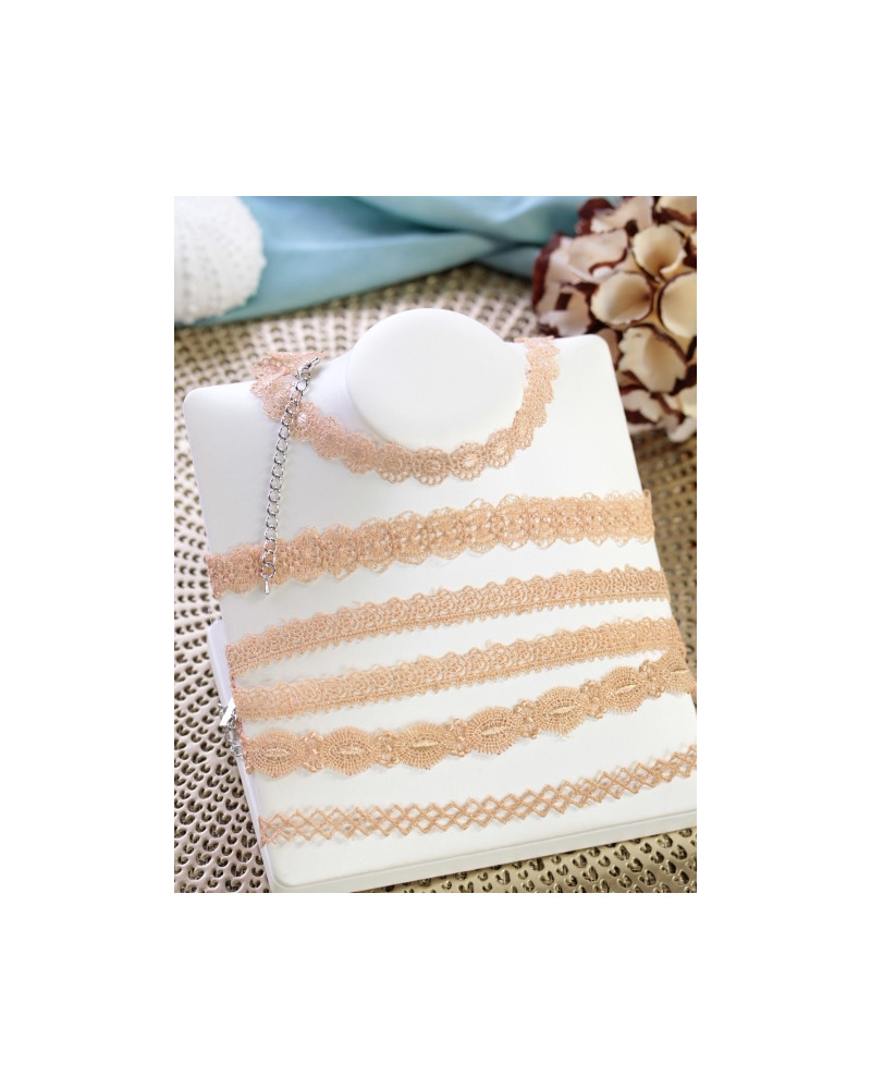 Chokers - Façon dentelle - Sable 