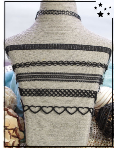 Chokers - Formes différentes - Noir