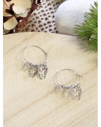 Boucles d'oreilles filigranes - Tigre - Argenté
