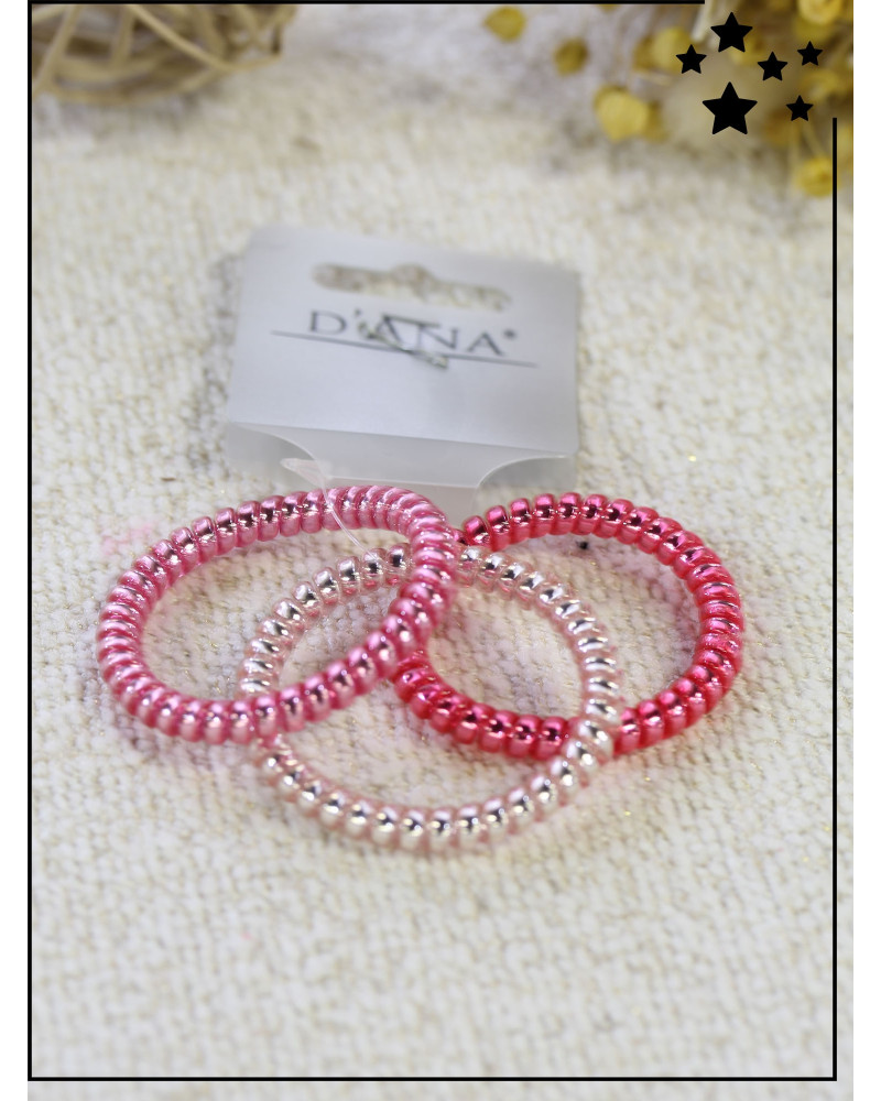 Chouchou ressort x3 - Tons roses