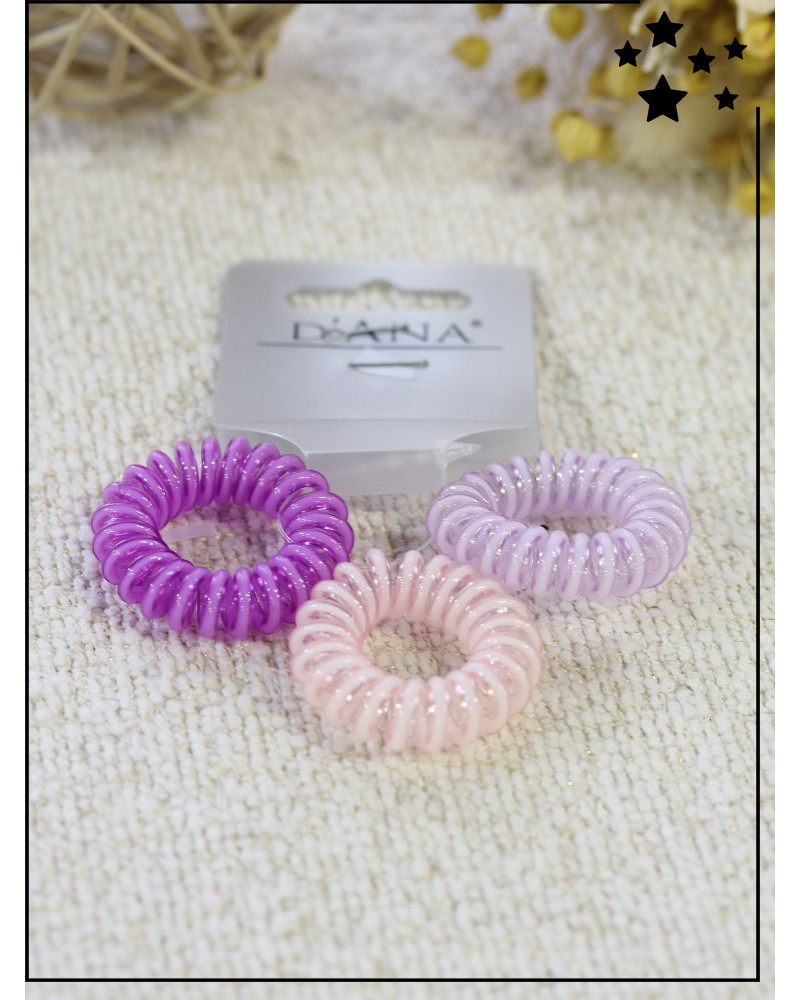 Chouchou ressort x3 - Petite taille - Tons violets