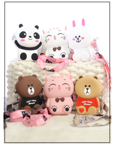 Petite sacoche silicone x12 - Animaux kawai