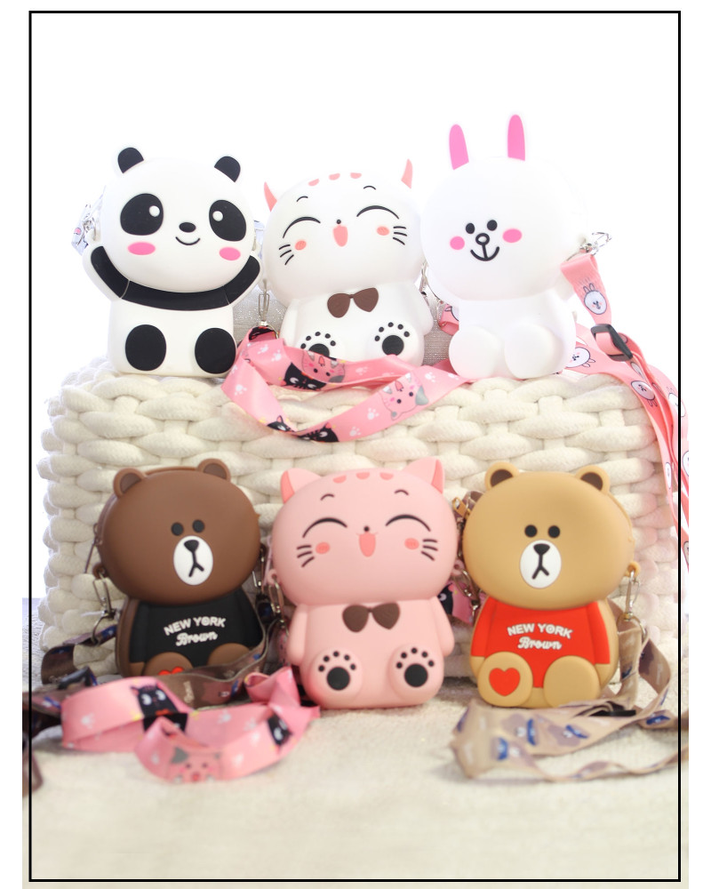 Petite sacoche silicone x12 - Animaux kawai