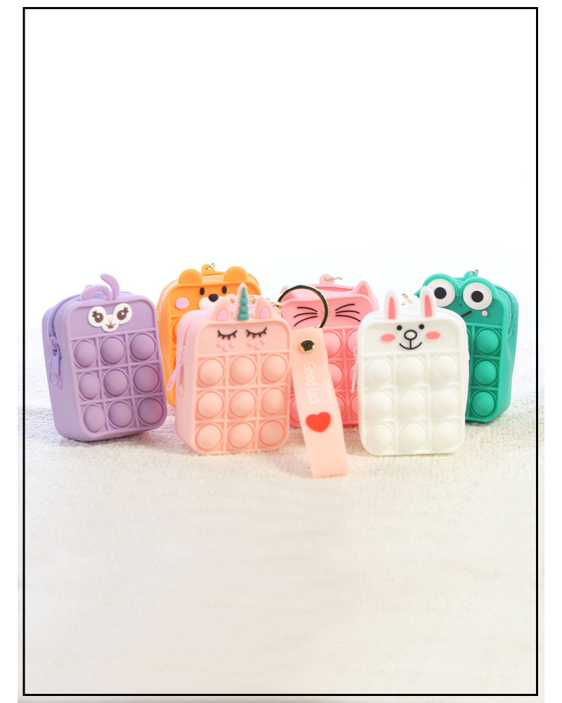 Porte-monnaie silicone x12 -  Pop-it - Animaux mignons