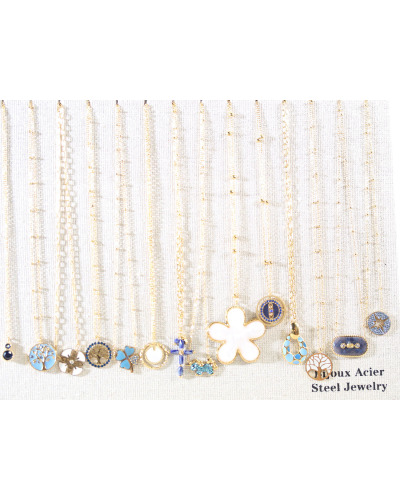 Grossiste colliers acier inoxydable  lots de 14 | Cocconelle