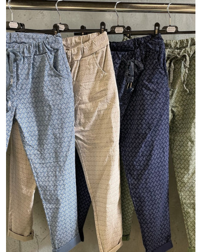 TU (max. 42) - Pant. T. Elast. Impr. Fleurs - 77% Visc. 