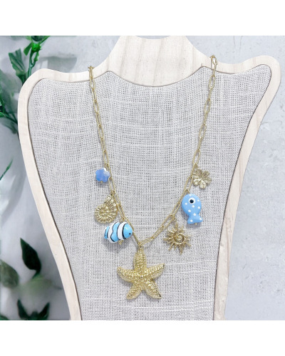 CO. Breloques Acier In. Doré - Etoiles de mer 