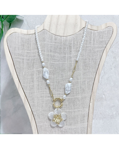 CO. Perles Acier In. Doré - Fleur 