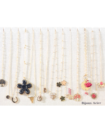 Grossiste colliers acier inoxydable  lots de 14 | Cocconelle