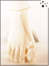 Bracelet de cheville - 3 perles blanches