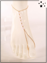 Bracelet de cheville - Perles roses