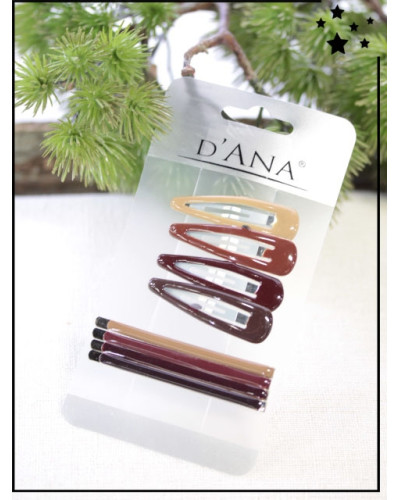 Plaque de 8 barettes - Plates - Clic-clac - Tons marron