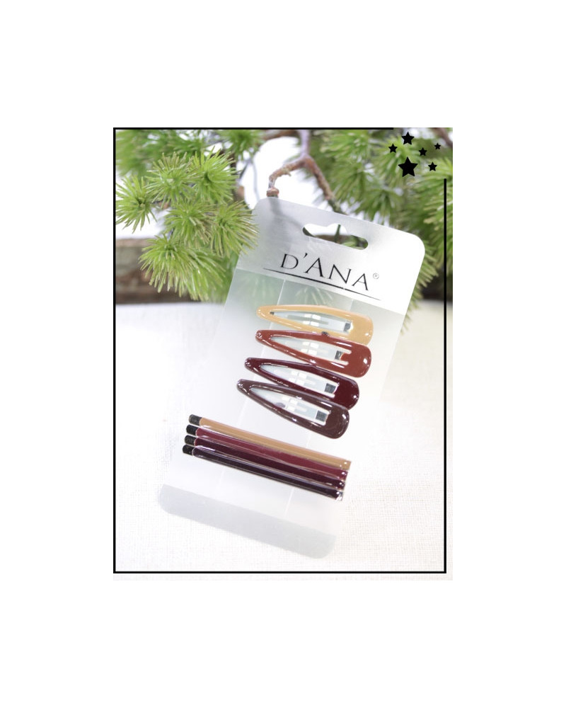 Plaque de 8 barettes - Plates - Clic-clac - Tons marron