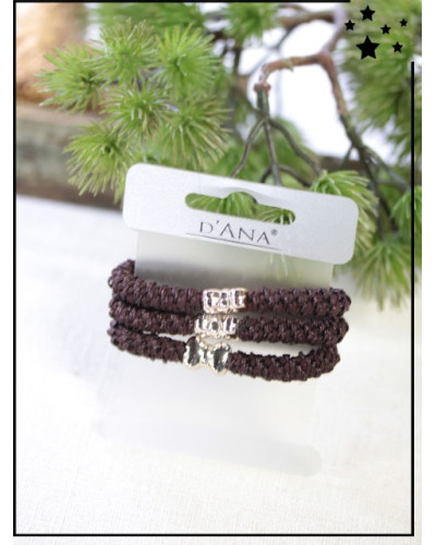 Lot de 3 élastiques - Noeud - Chocolat