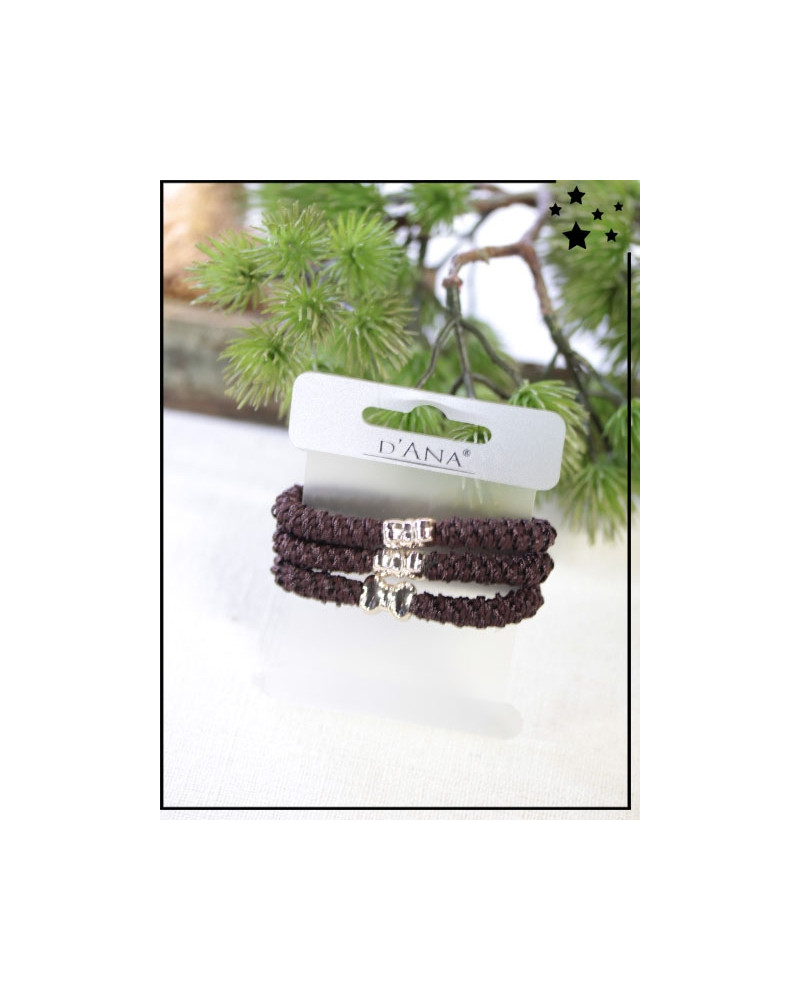 Lot de 3 élastiques - Noeud - Chocolat