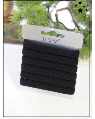 Lot de 6 élastiques - Epais - Noir