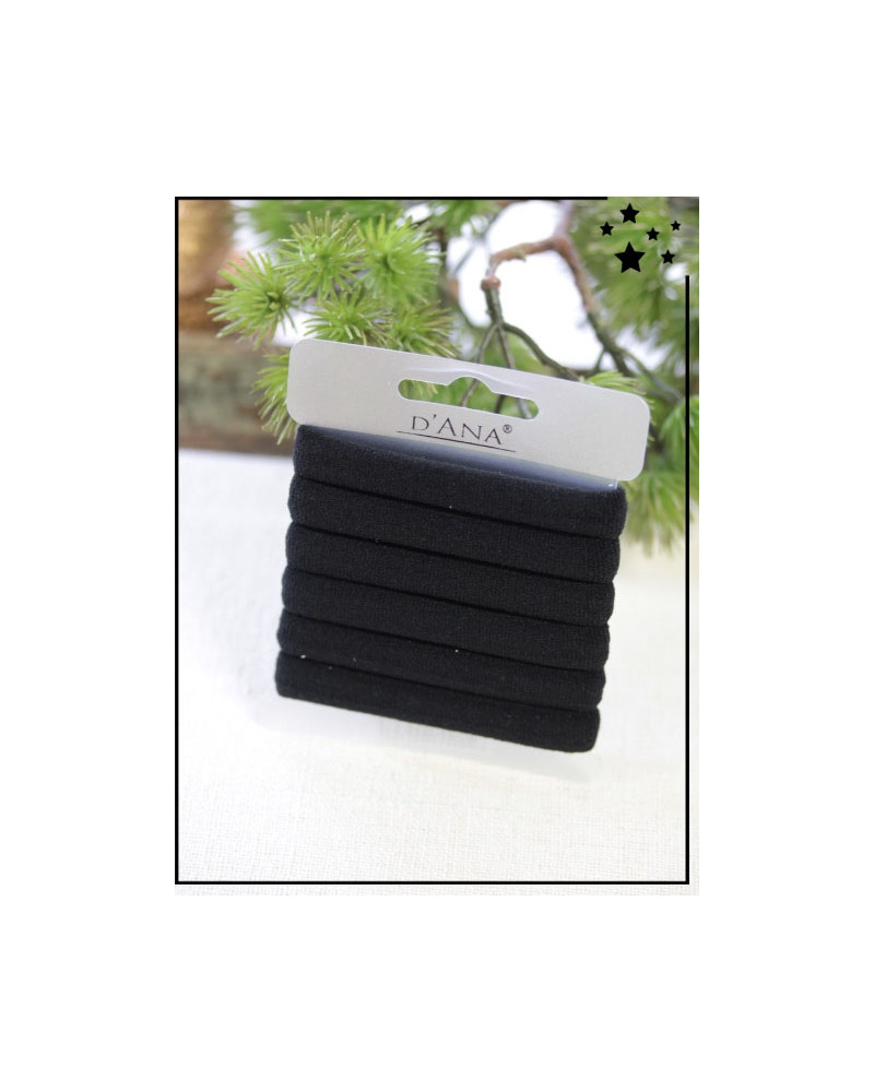 Lot de 6 élastiques - Epais - Noir