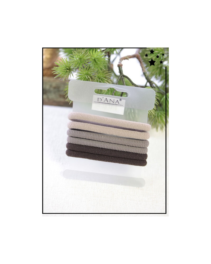 Lot de 6 élastiques - Tons marron